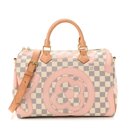 Louis Vuitton Damier Azur Tahitienne Speedy Bandouliere 30 Rose Ballerine 1 of 13