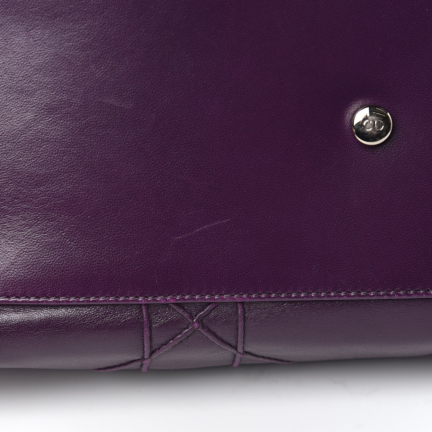 Christian Dior Lambskin Cannage Medium Granville Tote Purple 12 of 15
