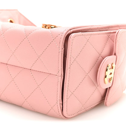 Chanel Caviar Quilted Mini Chanel 25 Handbag Pink 10 of 11