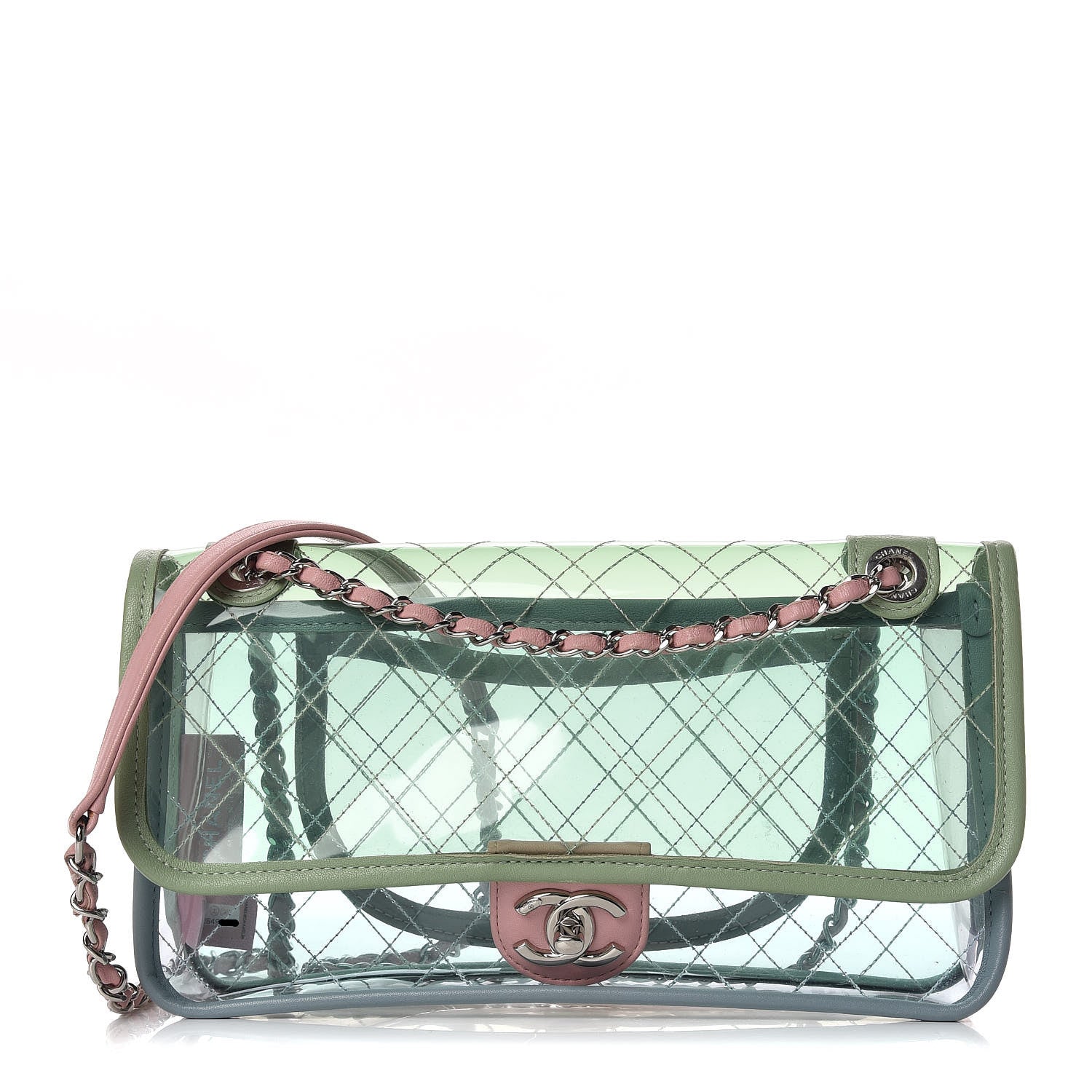 Chanel Lambskin PVC Quilted Medium Coco Splash Flap Blue Green 1 of 9