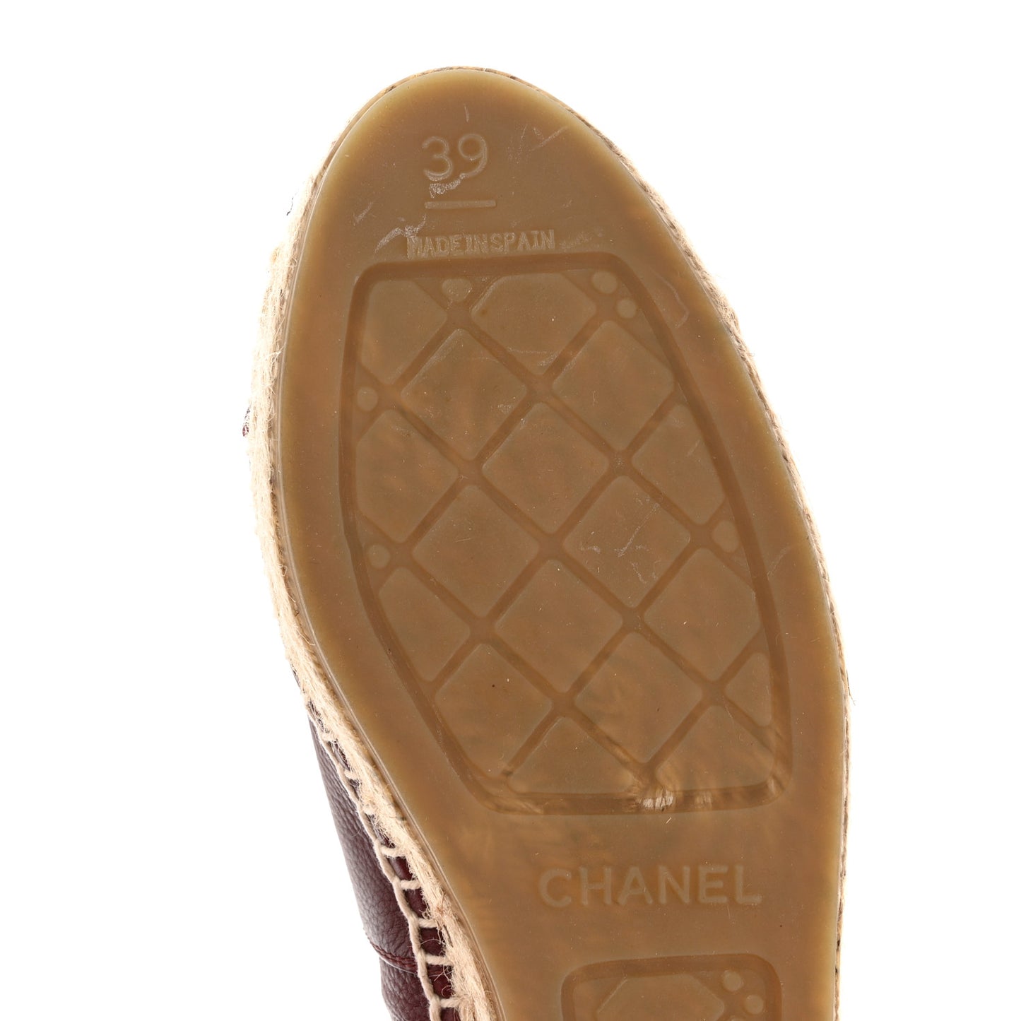 Lambskin CC Espadrilles 39 Burgundy