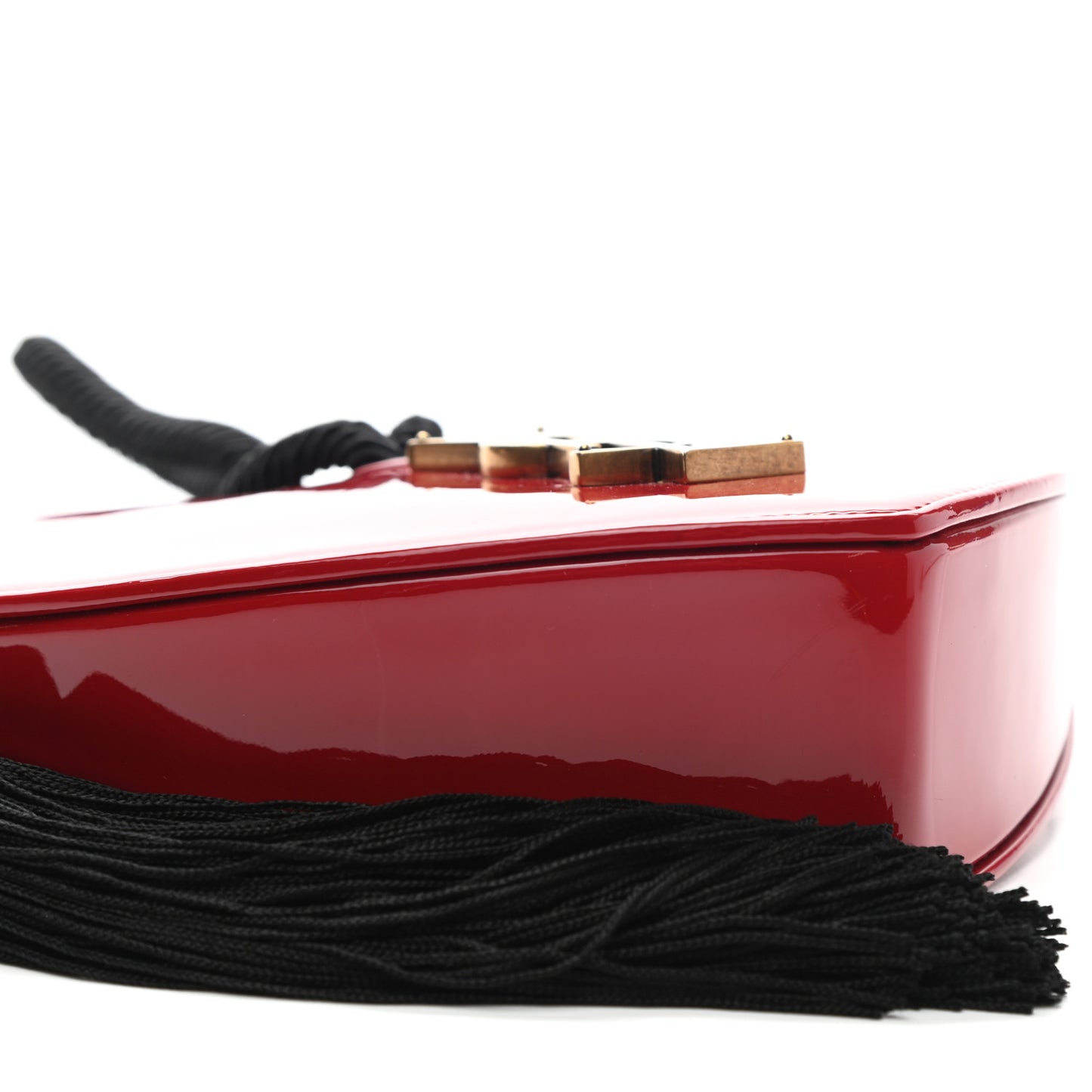 Patent Sac Coeur Heart Shaped Clutch Red