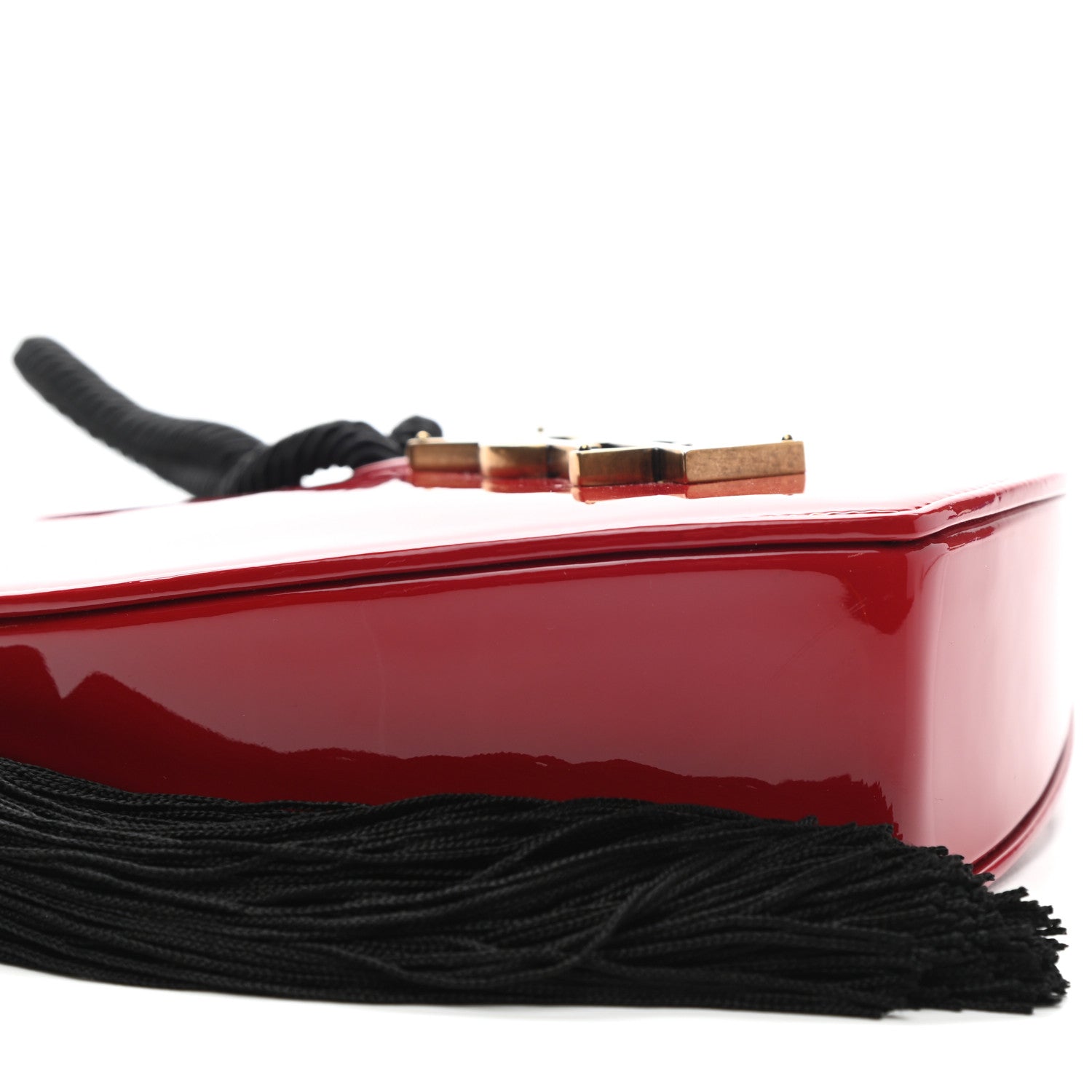 Saint Laurent Patent Sac Coeur Heart Shaped Clutch Red 9 of 11