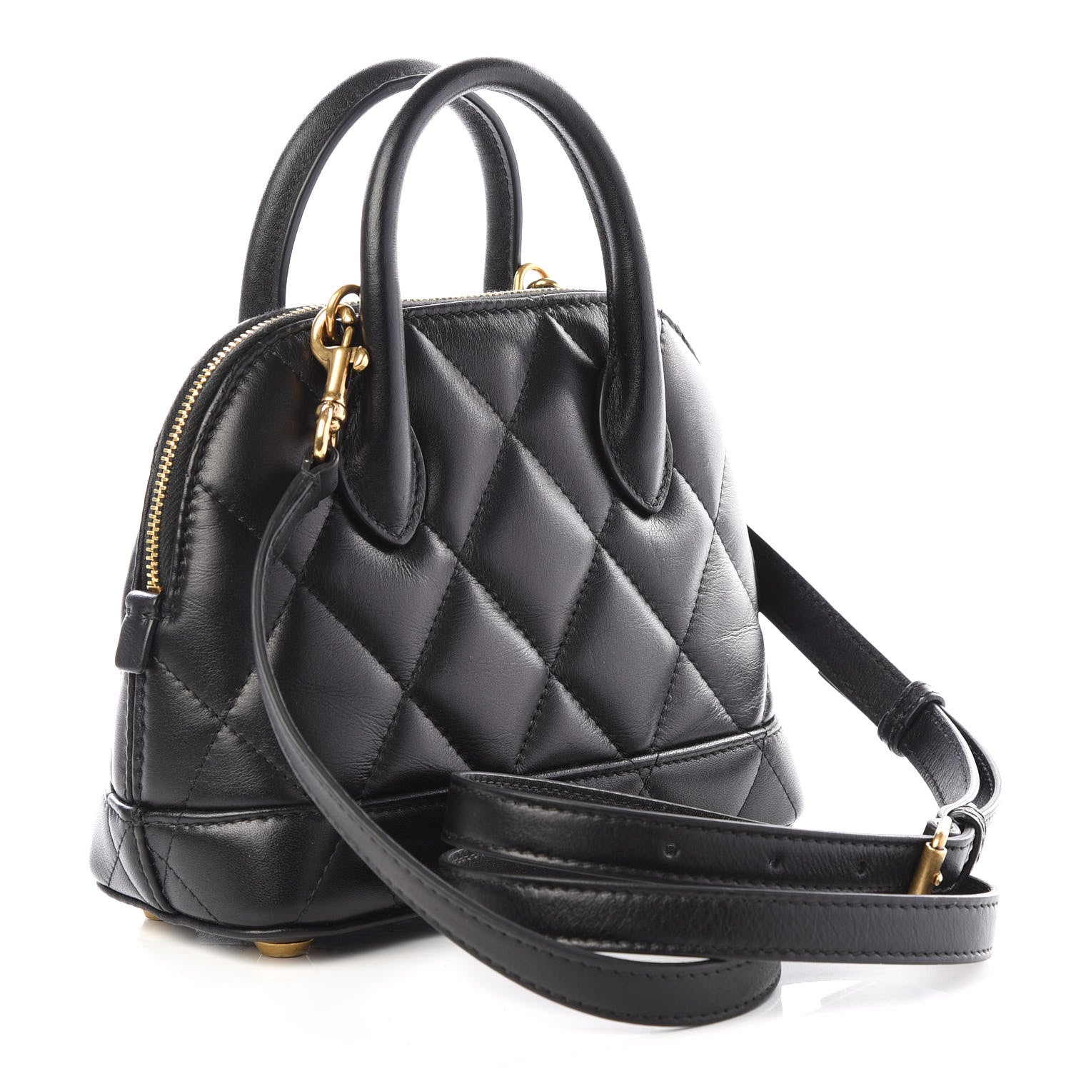 Balenciaga Nappa Calfskin Quilted XXS Ville Top Handle Bag Black 2 of 8