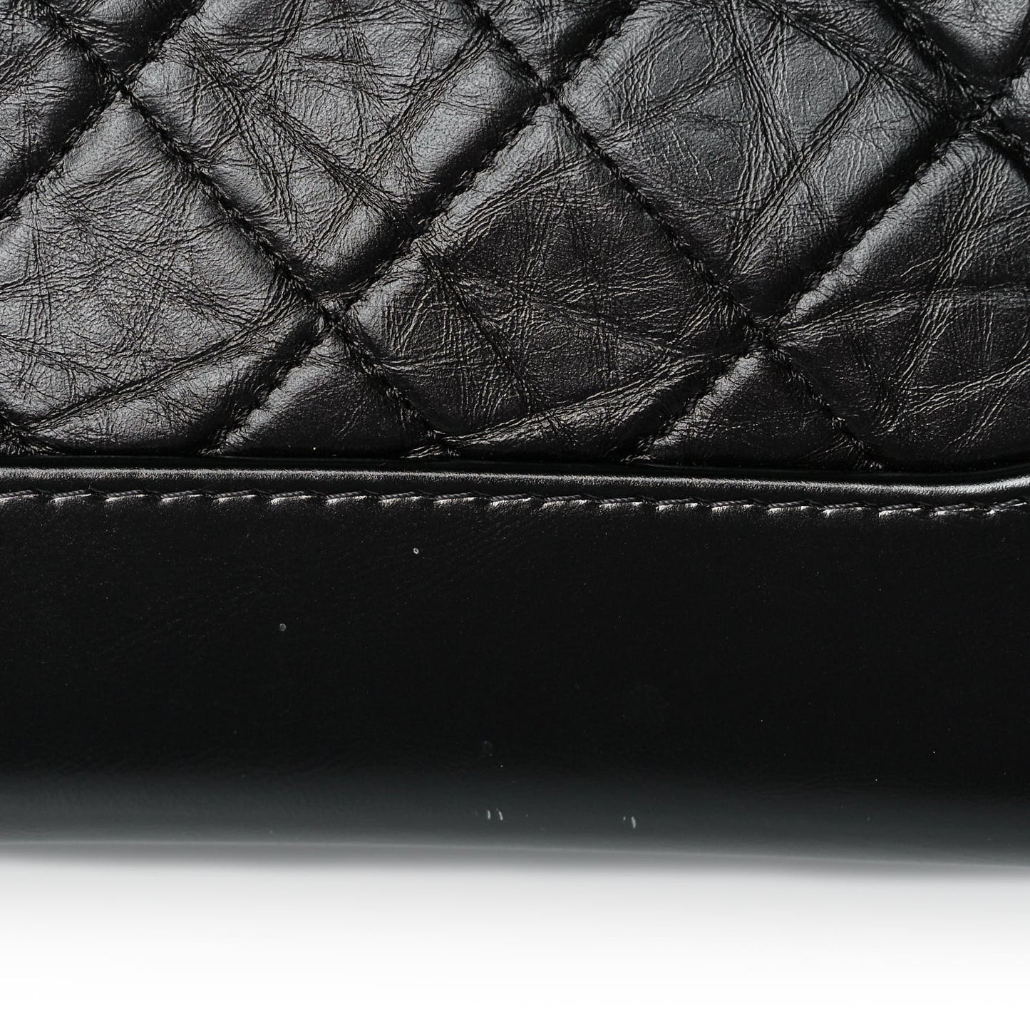 Aged Calfskin Quilted Small Gabrielle Hobo Black
