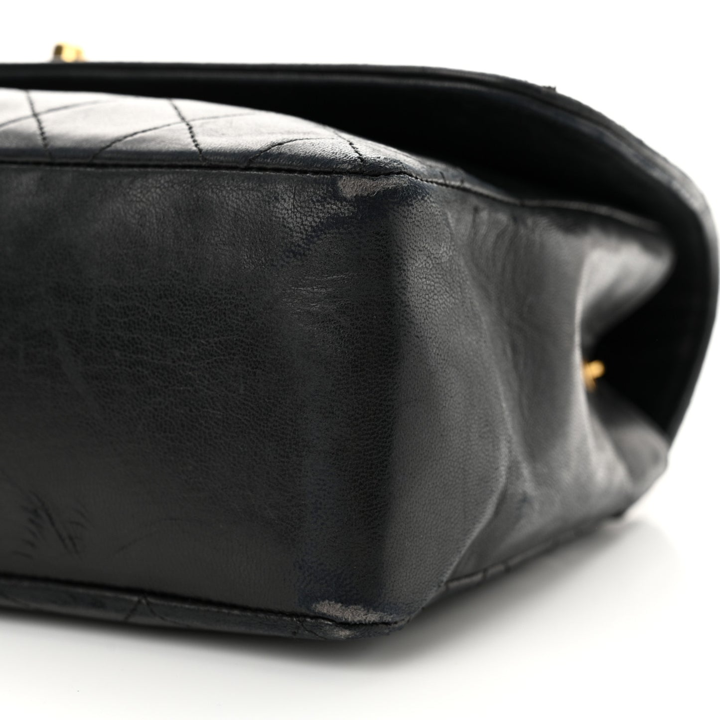 Lambskin Quilted Medium Single Flap Black