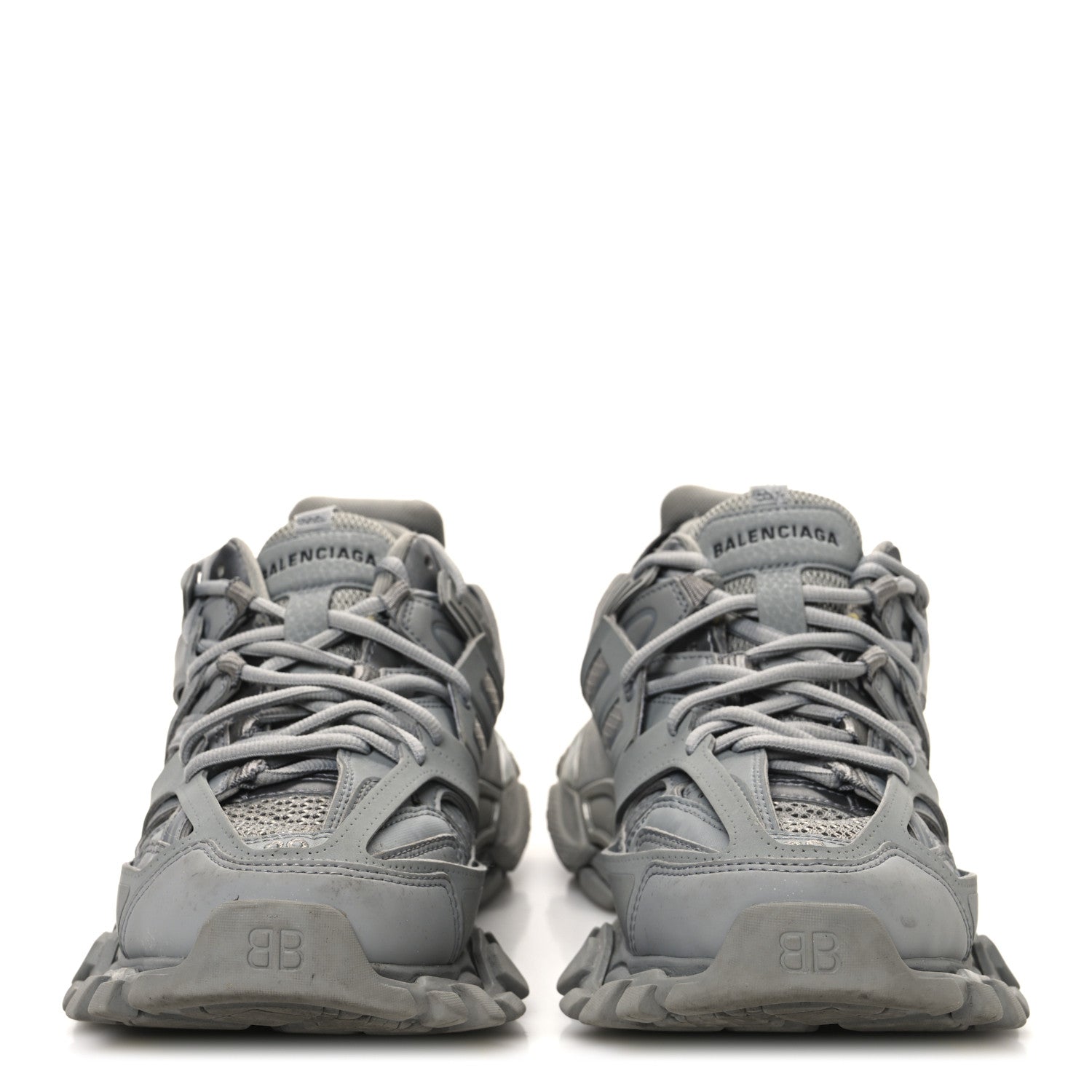Balenciaga Rubber Mesh Fabric Monocolor Recycled Sole Womens Track Sneakers 39 Medium Grey 3 of 10