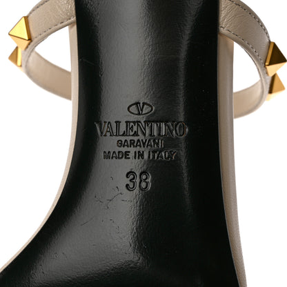 Valentino Garavani Calfskin Rockstud 50mm Slide Sandals 38 Ivory 7 of 8