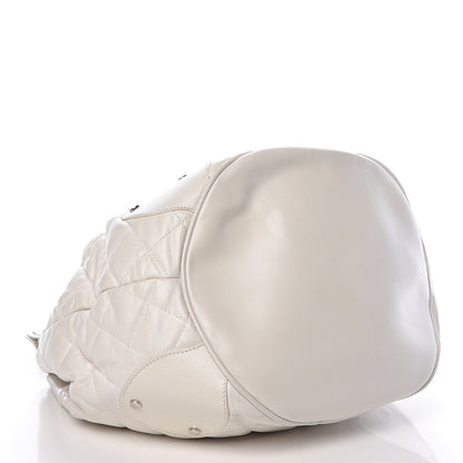 Burberry Calfskin Quilted Bucket Shoulder Bag White 4 of 20
