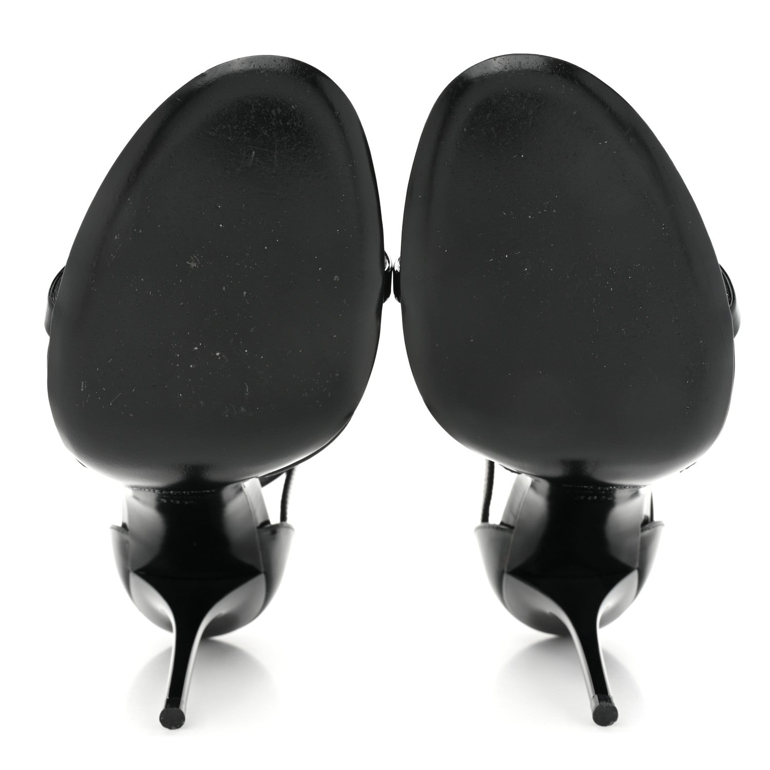 Saint Laurent Calfskin Cassandra 100 Ankle Strap Sandals 38.5 Black 5 of 13