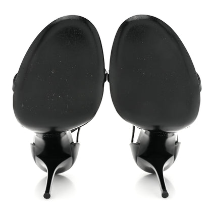 Saint Laurent Calfskin Cassandra 100 Ankle Strap Sandals 38.5 Black 5 of 13