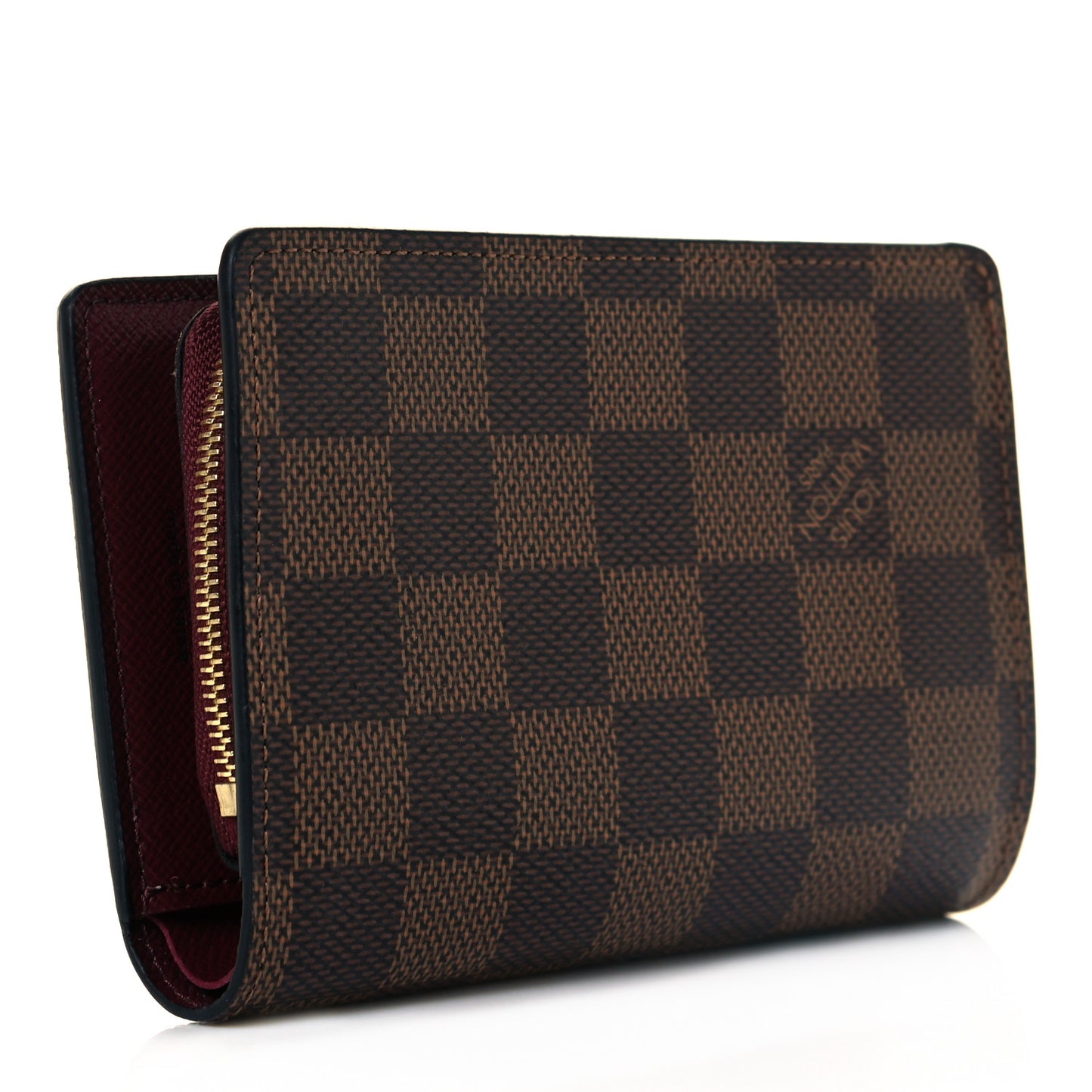 Damier Ebene Juliette Wallet Bordeaux Black