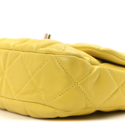 Chanel Lambskin Quilted Mini Lacquered Chain Flap Yellow 10 of 10
