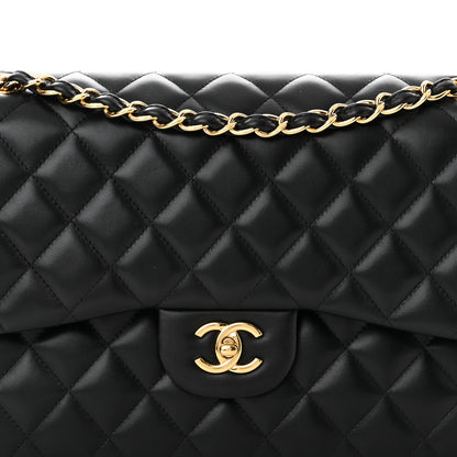 Chanel Lambskin Quilted Jumbo Double Flap Black 7 of 10
