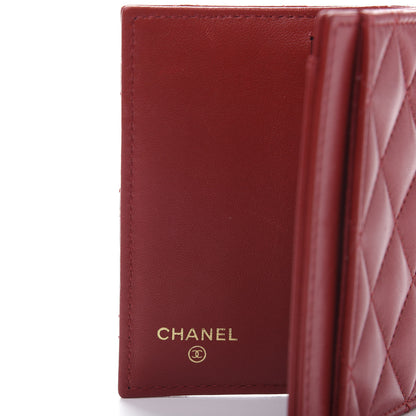 Chanel Lambskin Quilted Card Holder Wallet Red 8 of 12
