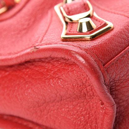 Balenciaga Chevre Gold Metallic Edge Hardware Mini City Rouge Grenade 16 of 20