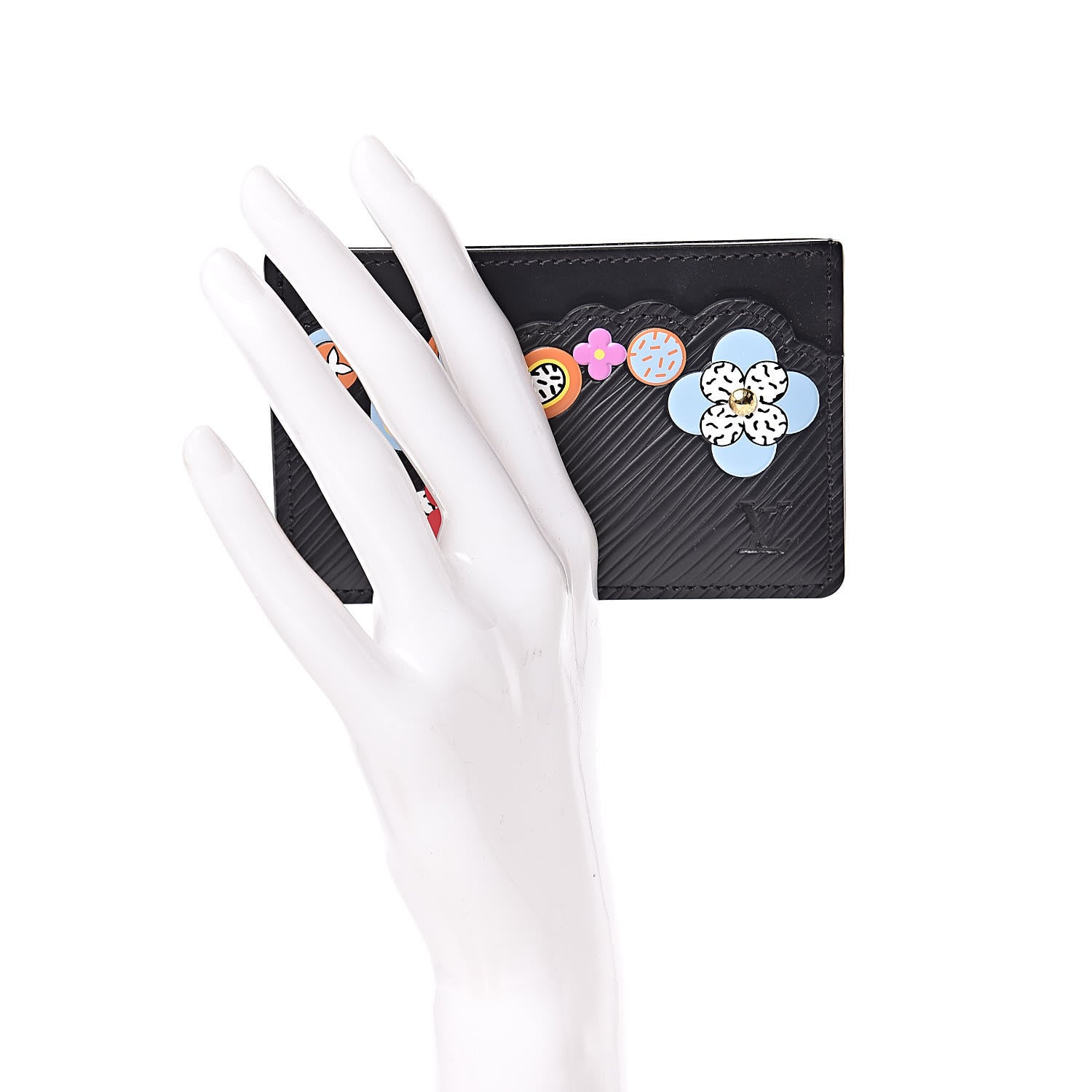 Louis Vuitton Epi Flower Remix Card Holder Black 2 of 5