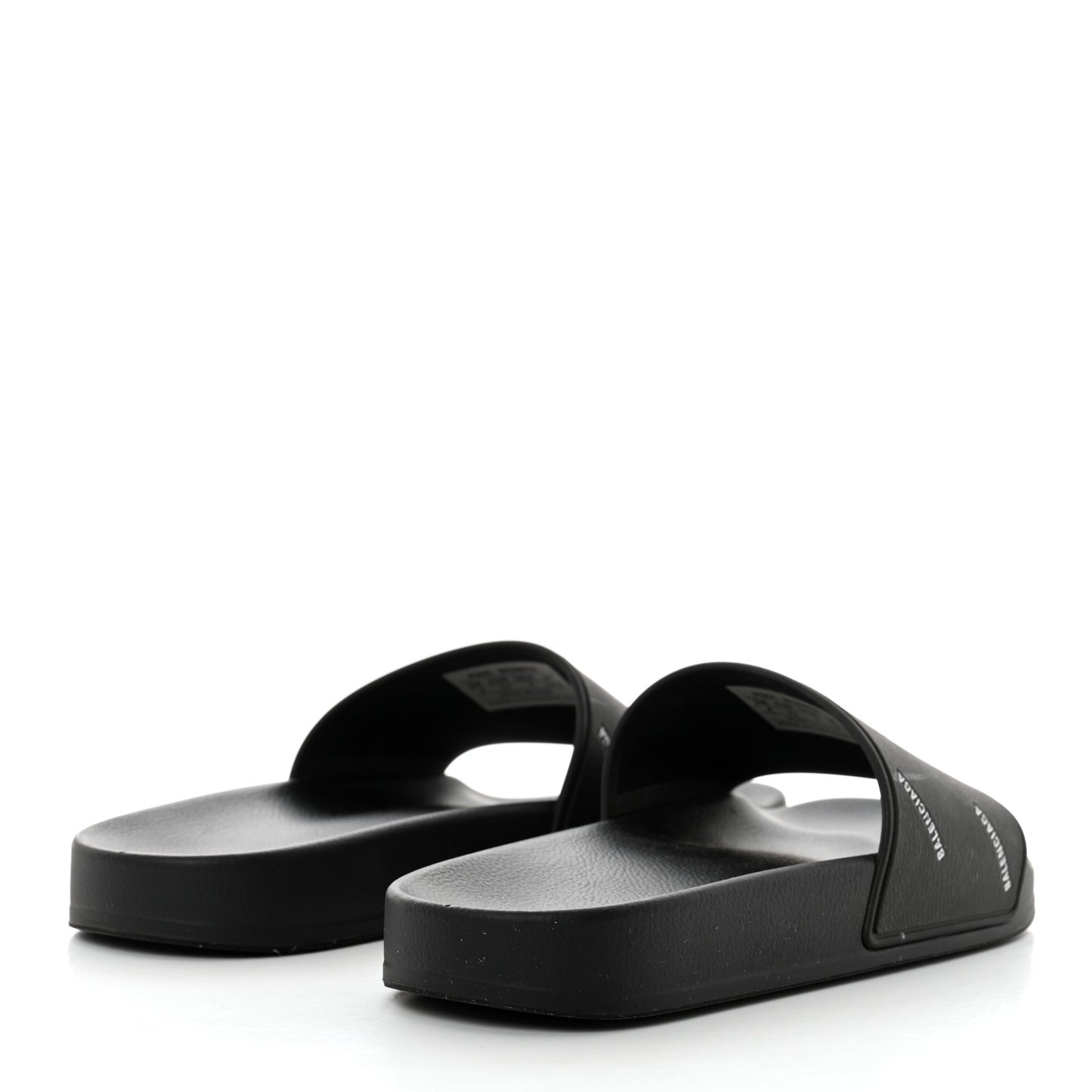 Rubber Allover Logo Embossed Womens Pool Slide Sandals 37 Black