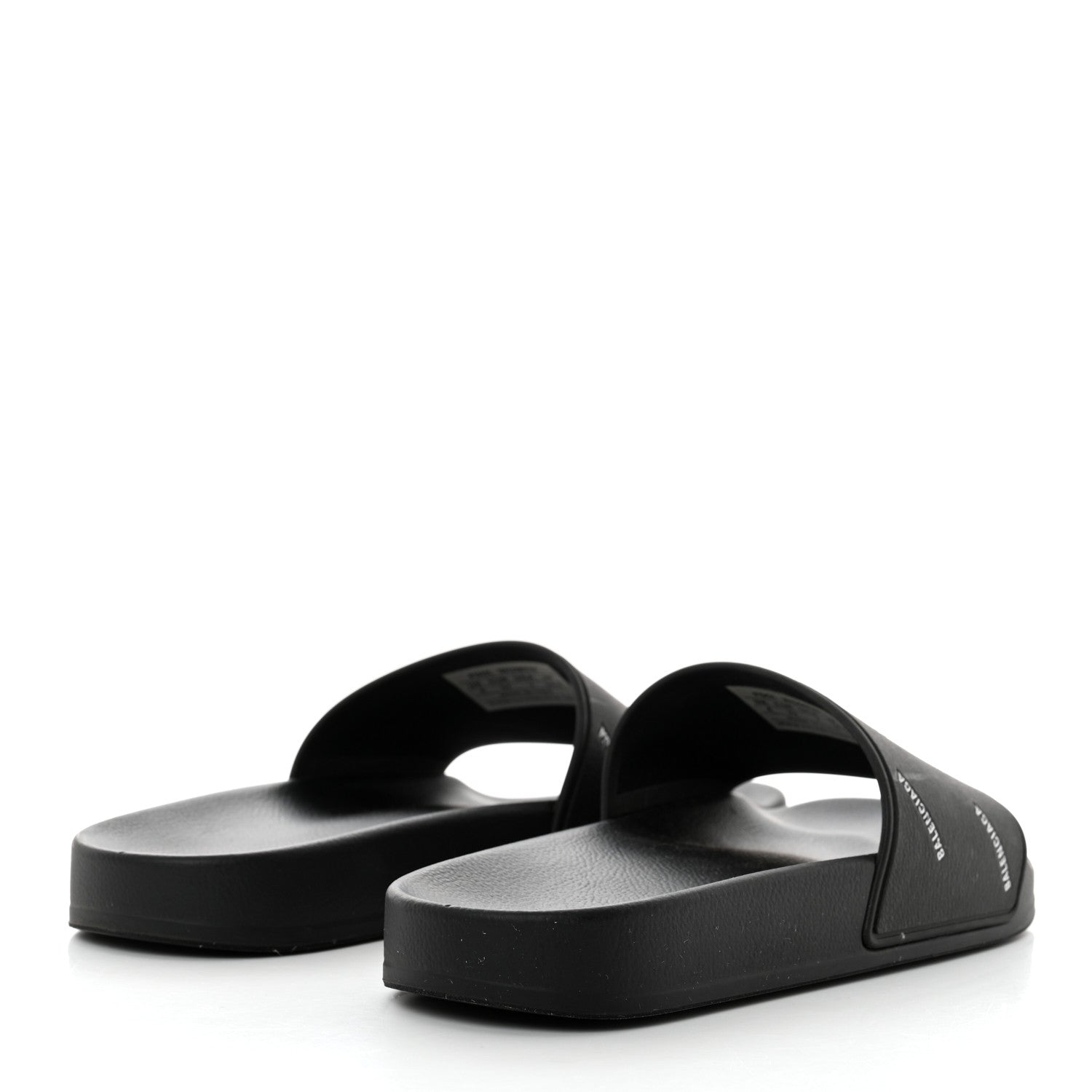 Balenciaga Rubber Allover Logo Embossed Womens Pool Slide Sandals 37 Black 4 of 8
