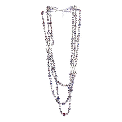 Chanel Painted Pearl CC Long Multi Strand Necklace Gold Black Red Blue 2 of 4