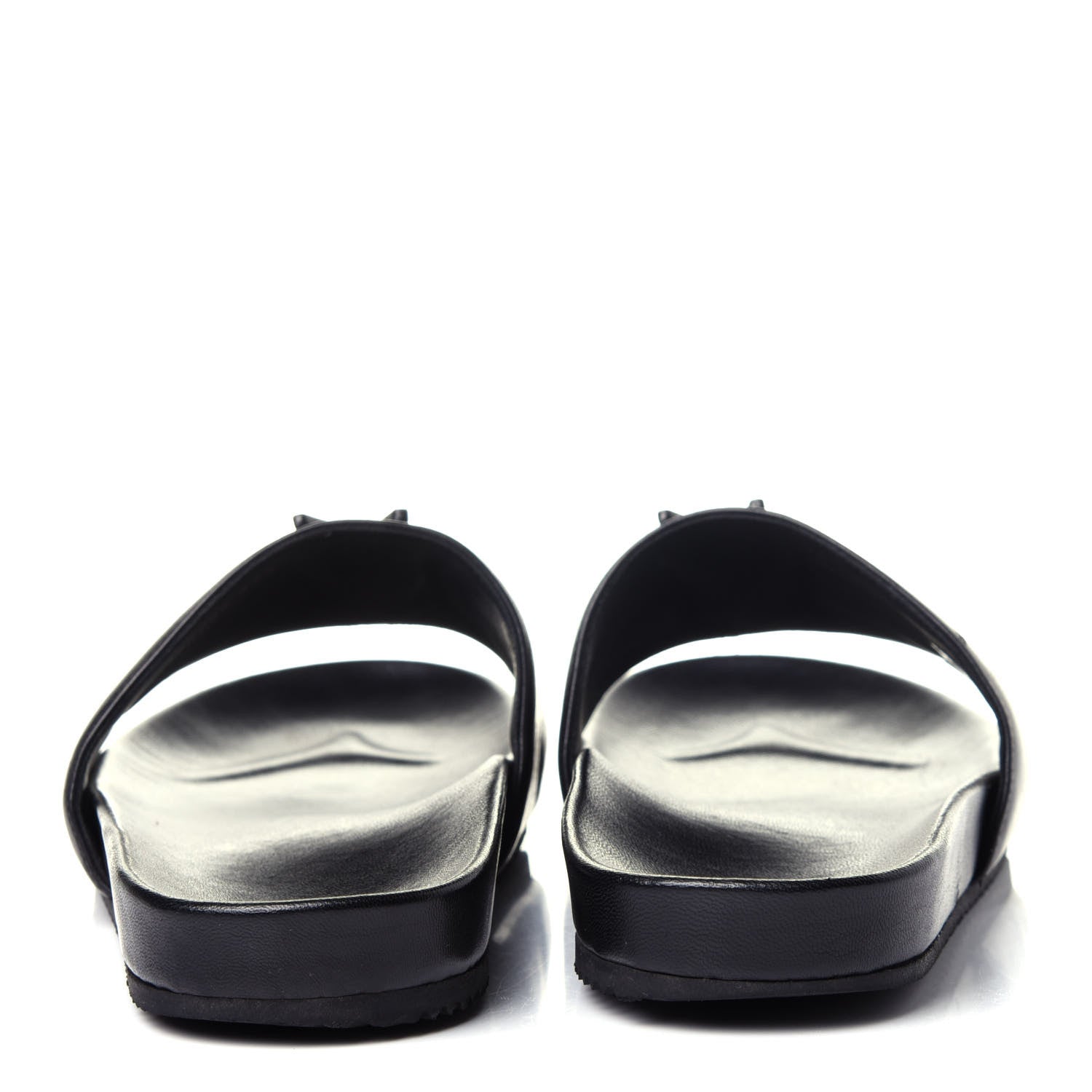 Saint Laurent Lambskin Joan Slide Sandals 39.5 Black 6 of 11