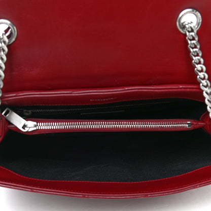 Saint Laurent Calfskin Y Quilted Monogram Medium Loulou Chain Satchel Rouge Legion 4 of 5