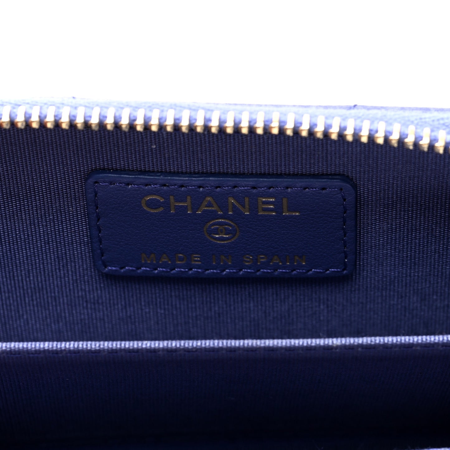Lambskin Quilted Chanel 19 Zip Around Coin Purse Wallet  Purple