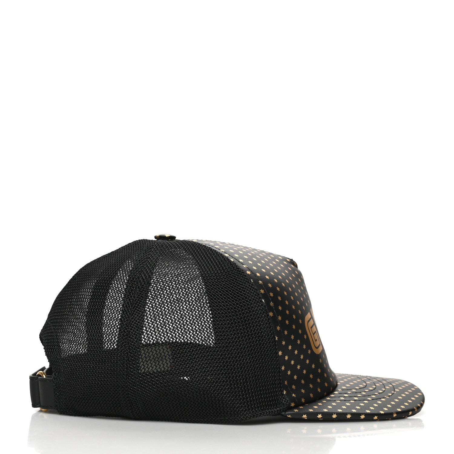 Gucci X SEGA Calfskin GUCCY Stars Baseball Hat S Black Gold 4 of 8
