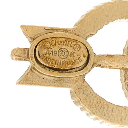 Chanel Metal Crystal CC Arrow Earrings Gold 4 of 4