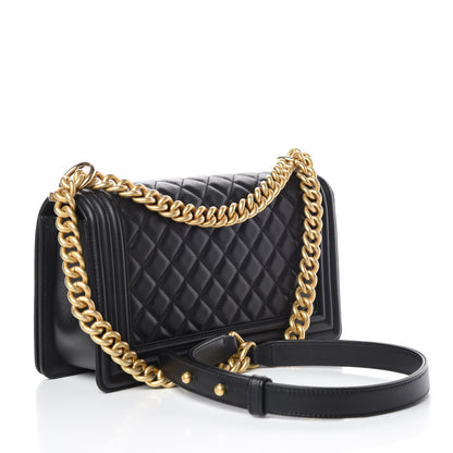 Chanel Lambskin Quilted Medium Boy Flap Black 3 of 12