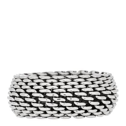 Tiffany Sterling Silver Mesh Somerset Ring 54 6.75 1 of 4