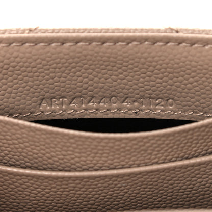 Saint Laurent Grain De Poudre Matelasse Chevron Small Monogram Envelope Wallet Dark Beige 7 of 13