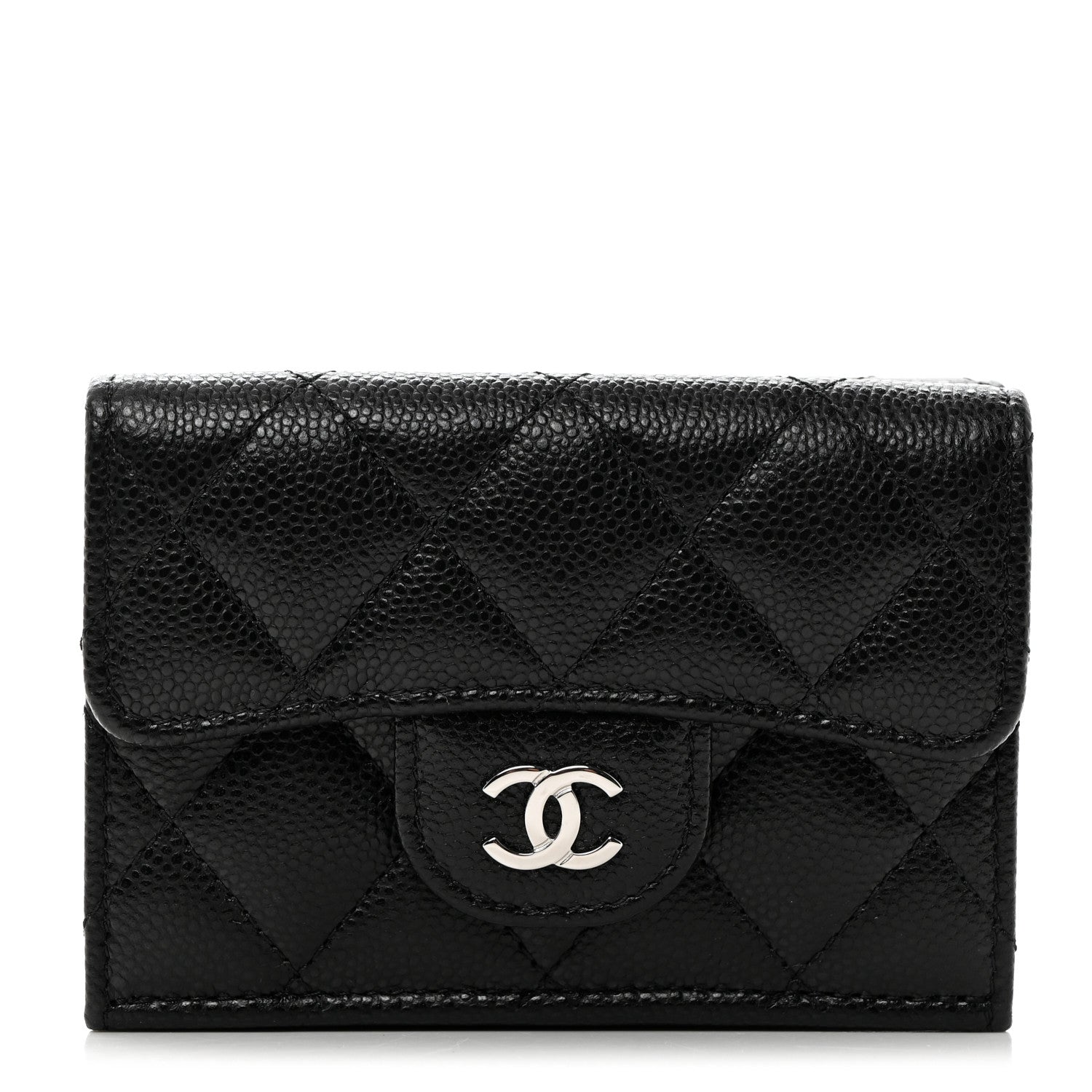 Chanel Caviar Quilted Double Flap Wallet Black 1 of 8