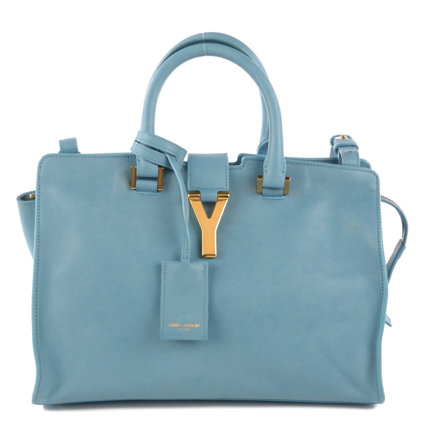 Calfskin Small Classic Y Cabas Blue Glacier