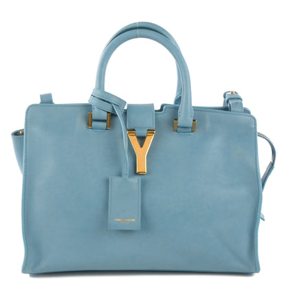 Saint Laurent Calfskin Small Classic Y Cabas Blue Glacier 1 of 7