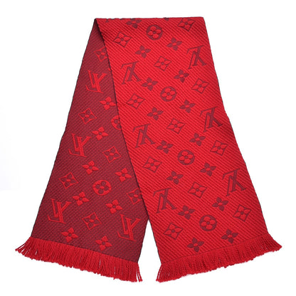 Louis Vuitton Wool Silk Logomania Scarf Rubis 3 of 6