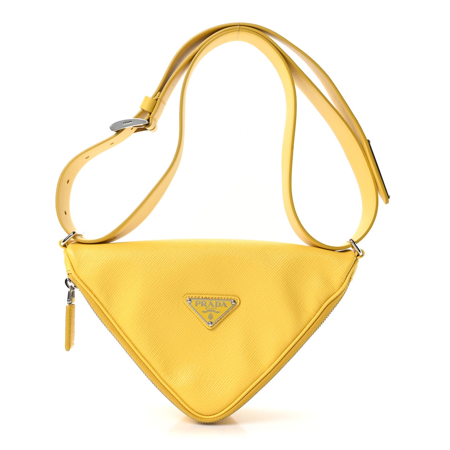 Saffiano Triangle Shoulder Belt Bag Sunny Yellow