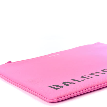 Balenciaga Calfskin Logo Large Zip Pouch Acid Pink 5 of 8