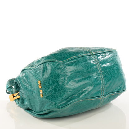 Miu Miu Nappa Frame Lux Top Handle Emerald 4 of 8