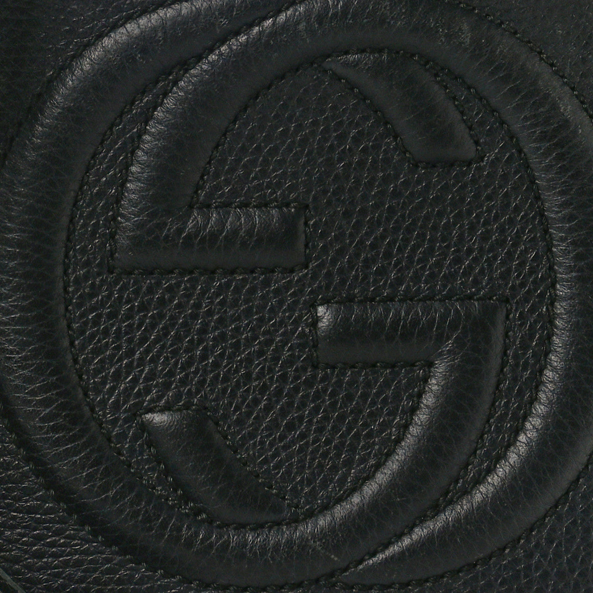 Pebbled Calfskin Small Soho Disco Bag Black