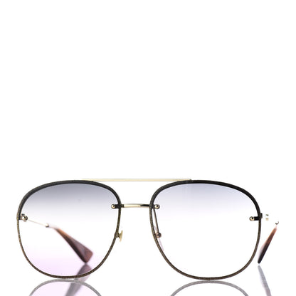 Gucci Metal Aviator Glitter Sunglasses GG0227S Gold 2 of 10