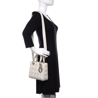 Christian Dior Lambskin Cannage Small My ABCDior Lady Dior White 2 of 11