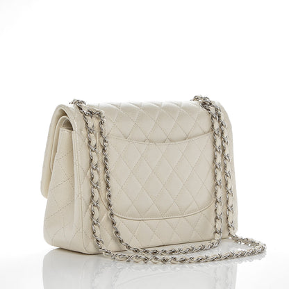 Chanel Pearly Caviar Quilted Jumbo Double Flap Dark White 3 of 7