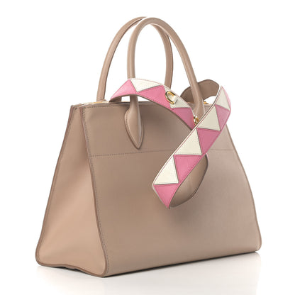 Prada Saffiano City Calfskin Greche Medium Paradigme Bag Cammeo Begonia 2 of 6