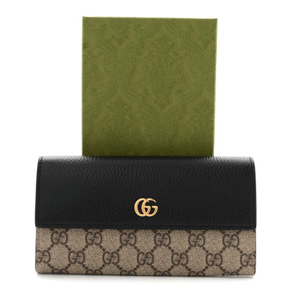 Gucci Dollar Calfskin GG Supreme Monogram GG Marmont Continental Wallet Black Beige Ebony 9 of 9