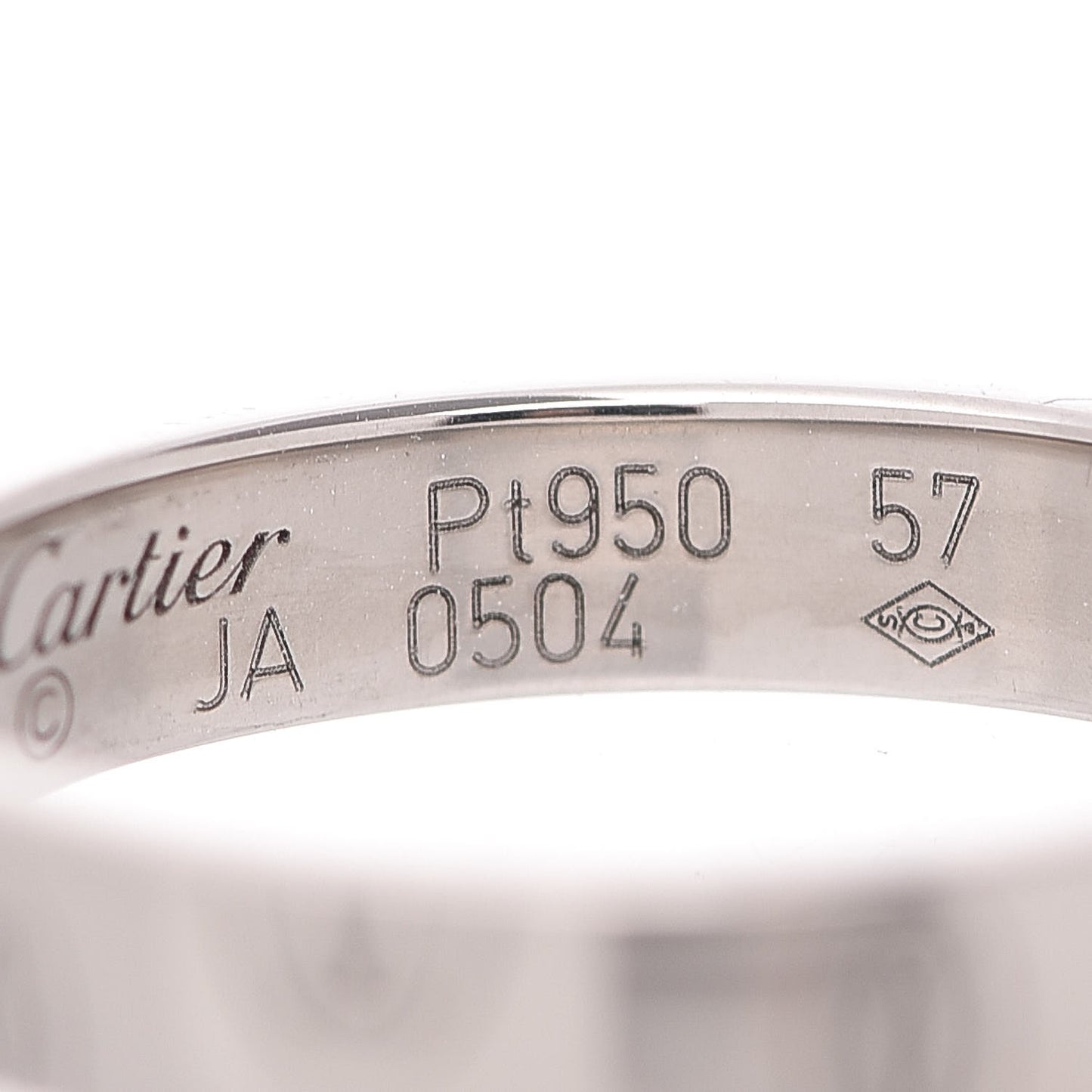 Platinum Happy Birthday 4mm Band Ring 57 8
