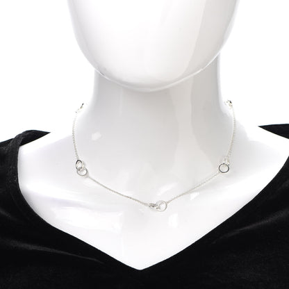 Tiffany Sterling Silver 1837 Interlocking Circles Station Necklace 2 of 5