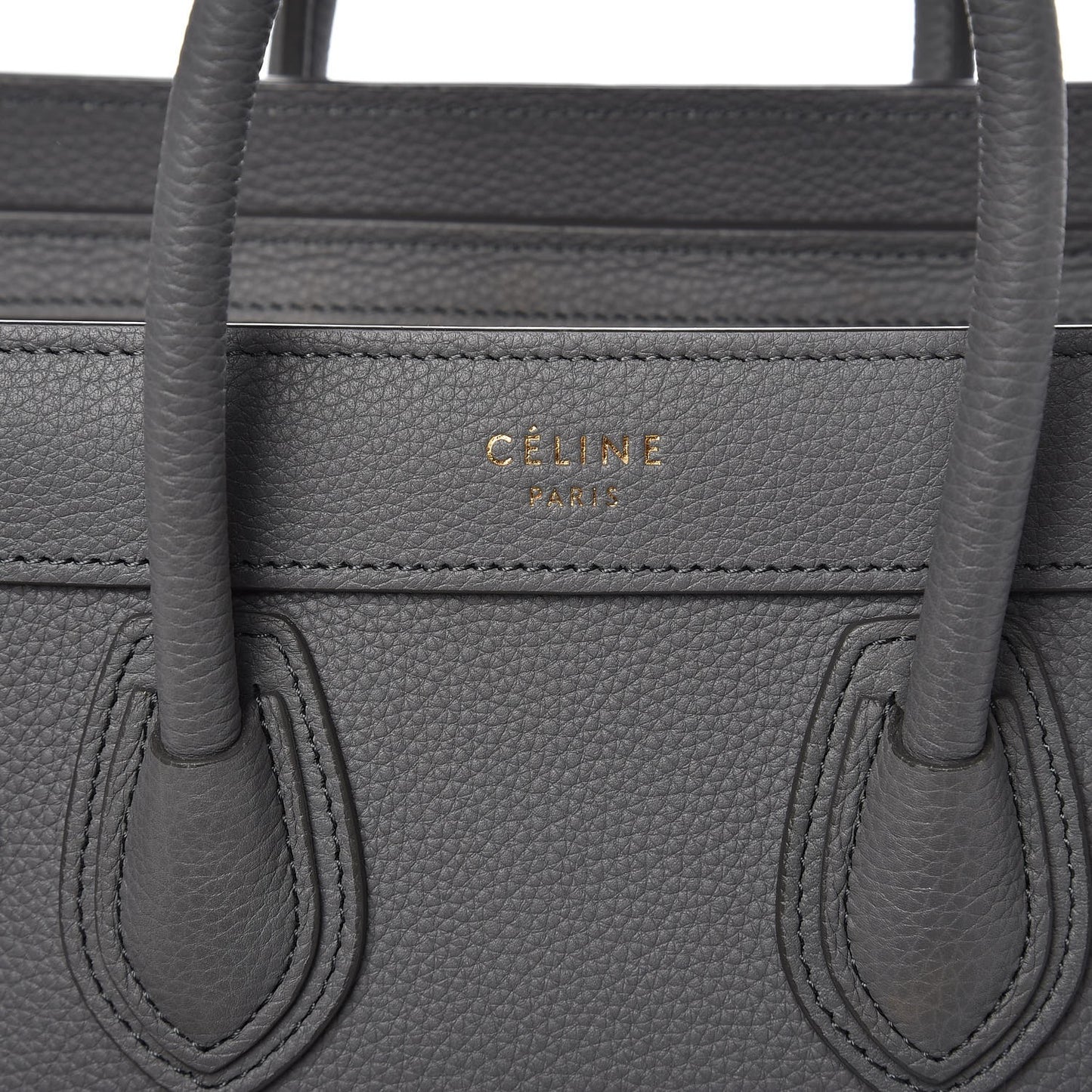 Drummed Calfskin Nano Luggage Kohl