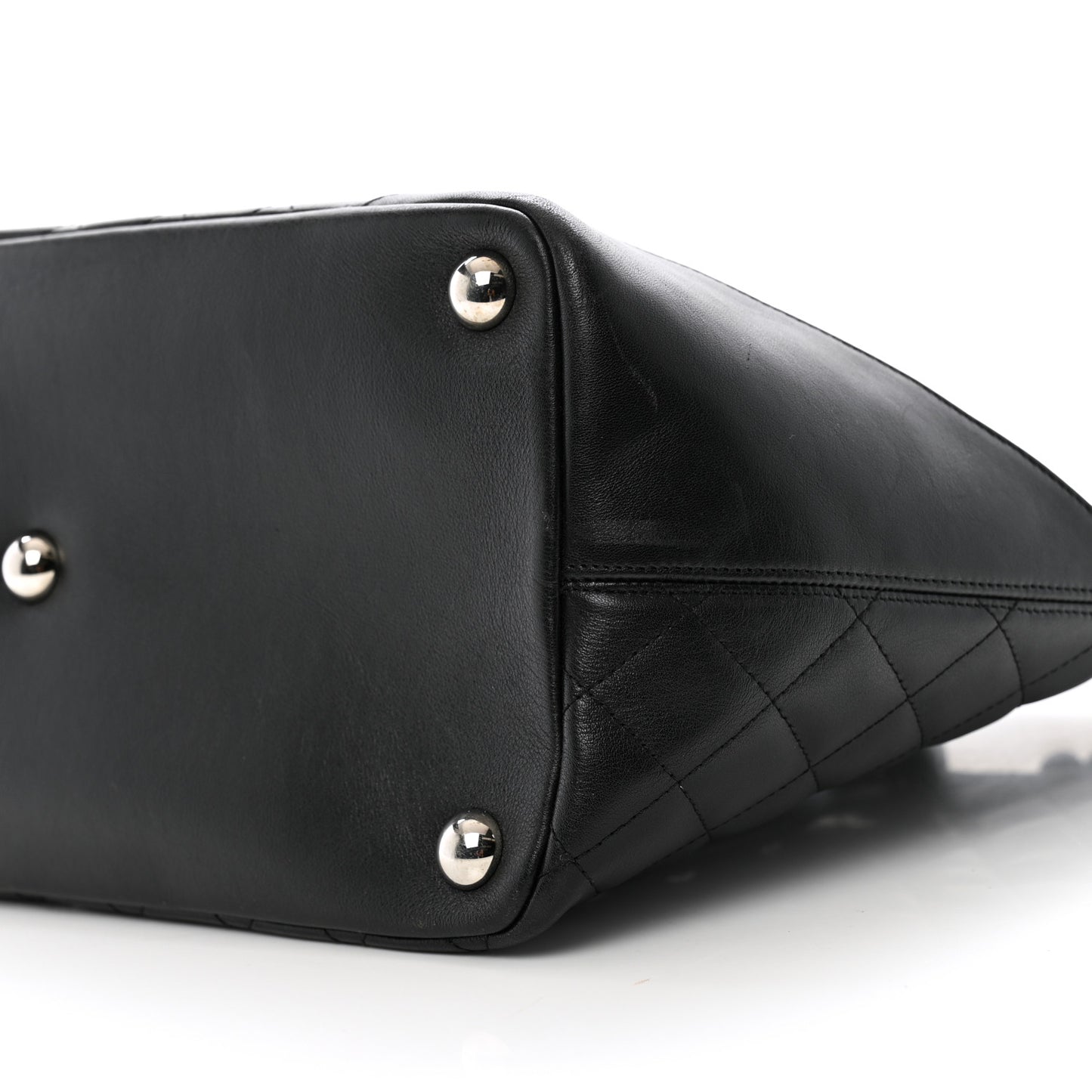 Calfskin Quilted Large Cambon Tote Black
