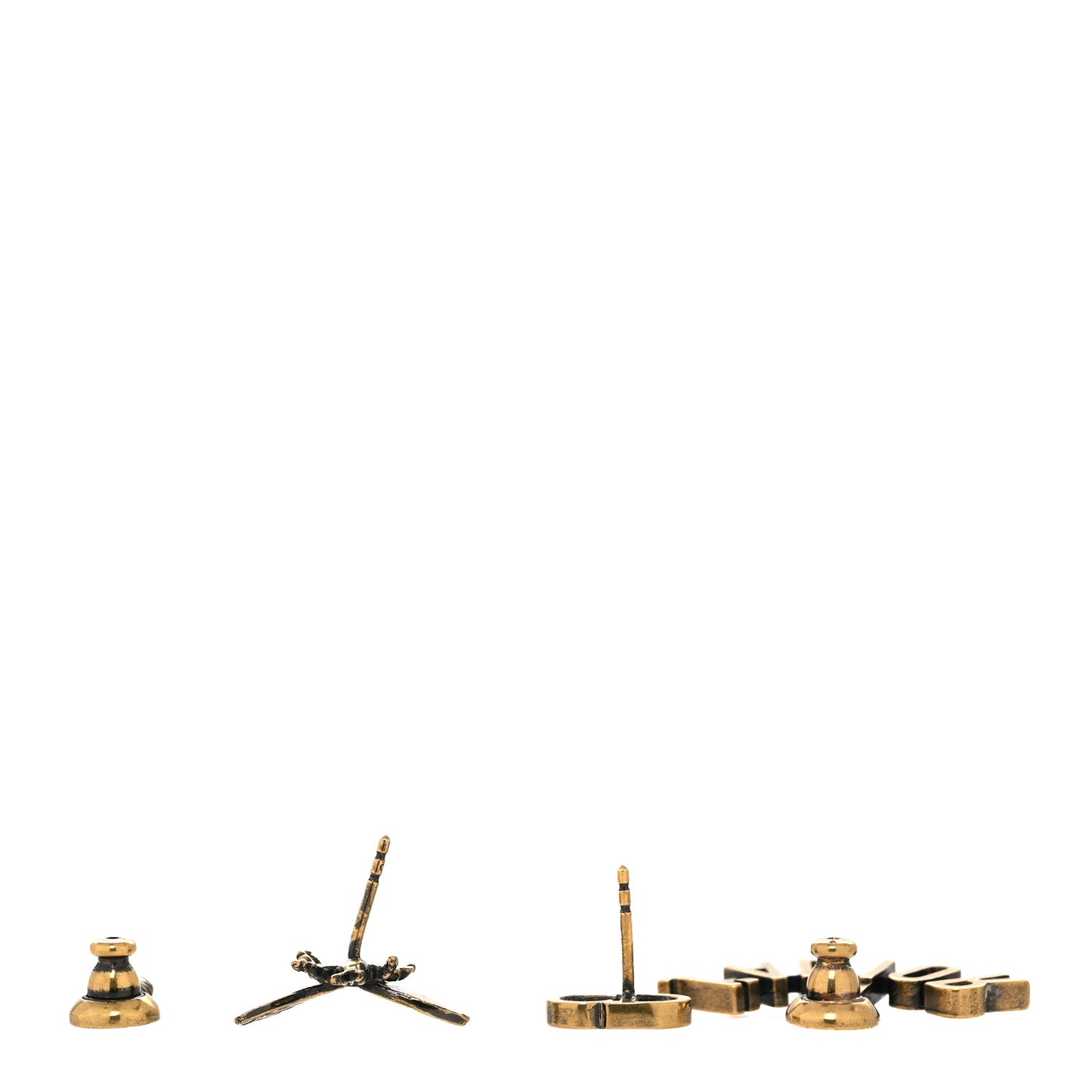 Metal J'Adior Earrings Aged Gold